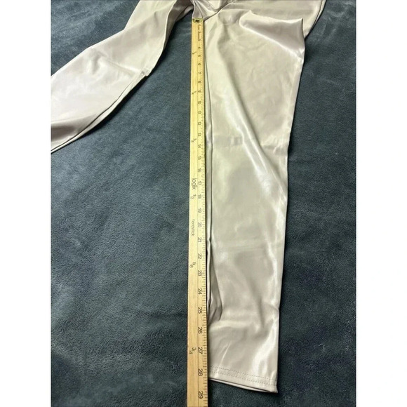 Missy Empire high waist leather look legging in ecru Stone Women’s Size US 8 New - Picture 8 of 16